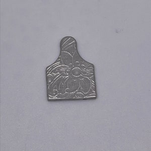 Aluminum FLOWER CATTLE Tiny 3/4x1/2” blank for jewelry, stamping blanks, pet tag, resin blank, cow tag, metal cattle tag