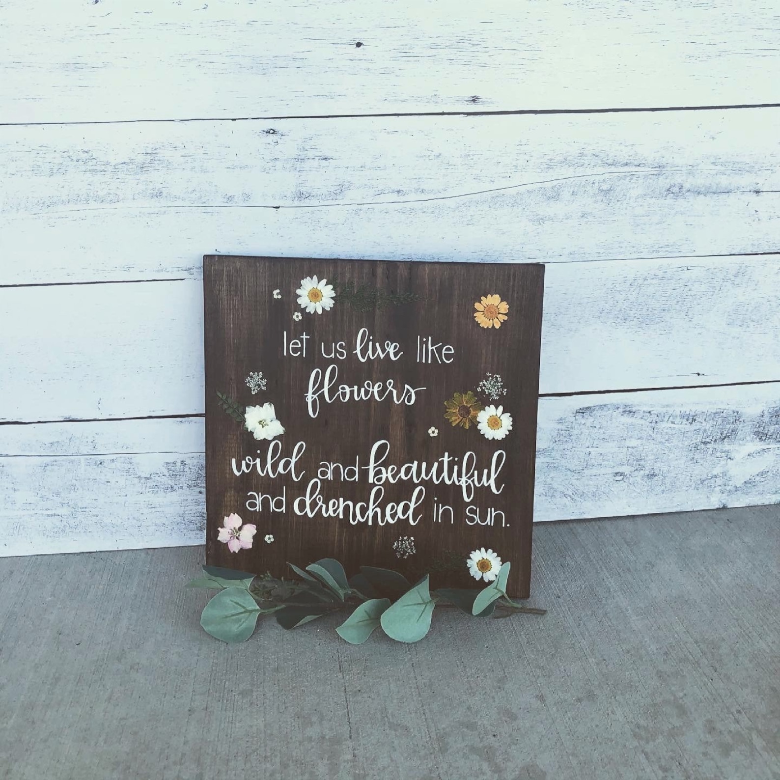 Flower sign/Wildflower Sign/Floral Wood Signs/Home decor/Wood Etsy