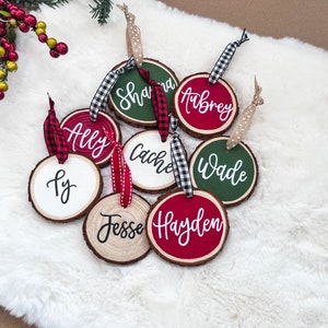 Personalized Ornament, Stocking Tag, Christmas, Gift Tag, Wood Name Tags, Christmas stocking tags