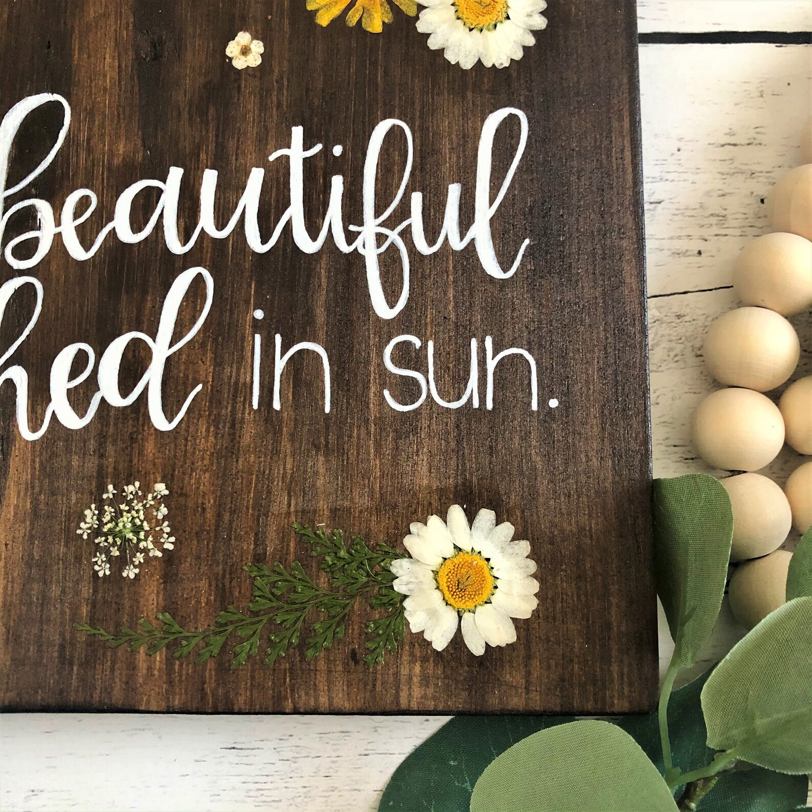 Flower sign/Wildflower Sign/Floral Wood Signs/Home decor/Wood Etsy