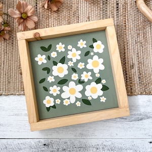 Flower Sign, Spring Sign, Spring Decor, Flower Decor, Farmhouse Spring Decor, Flower Bouquet, Farmhouse Sign, Mini Wood Sign