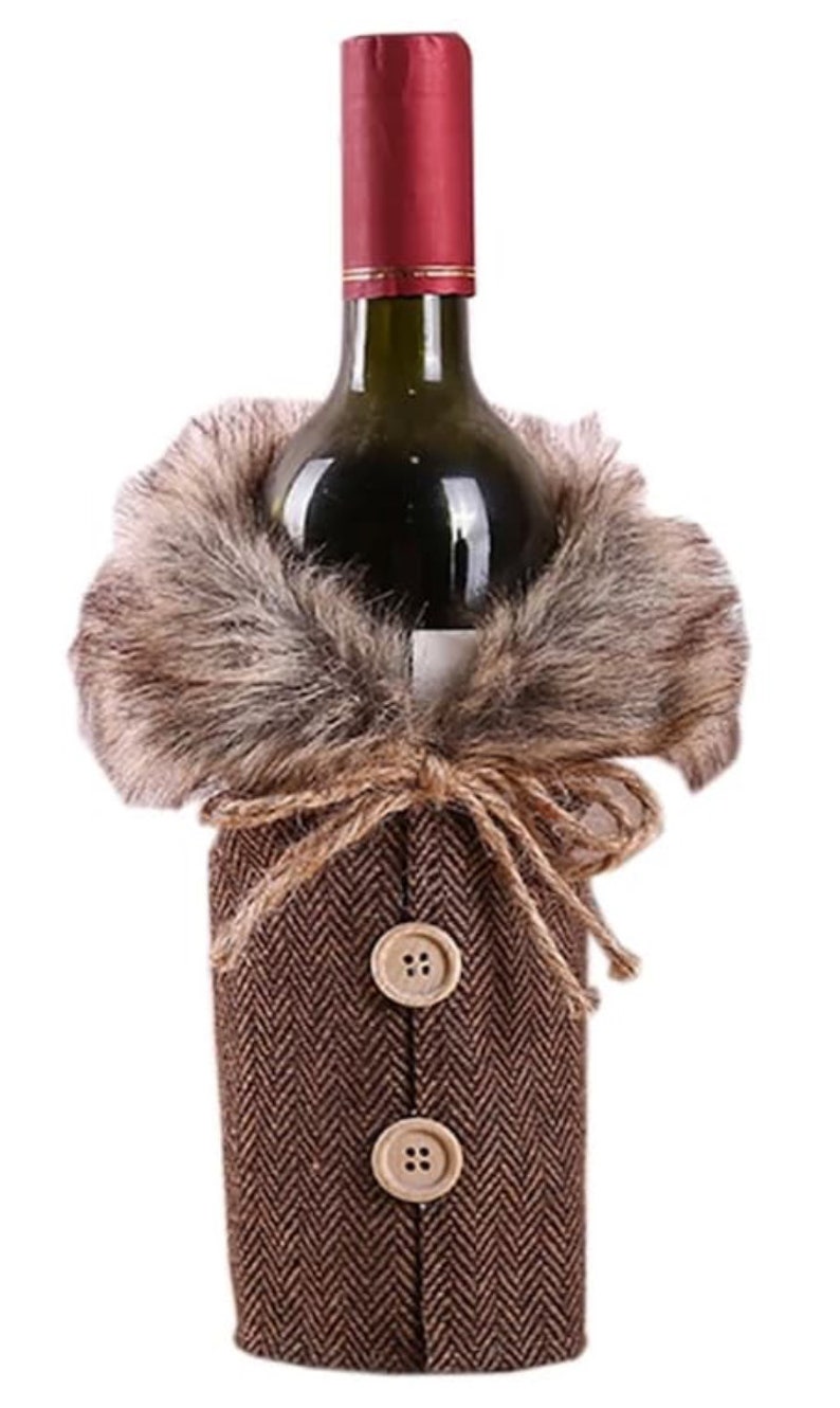 Christmas Wine Bottle Cover Dinner Wine Bottle Jacket Etsy