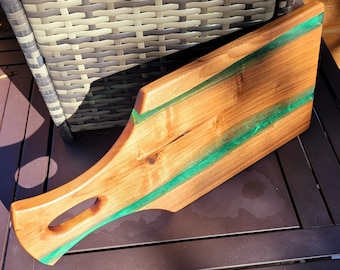 Made to Order! - Emerald Green & Gold - American Black Walnut Cutting Board Colored Epoxy