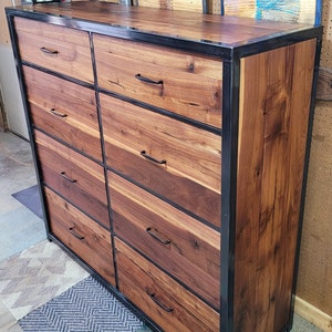 DEPOSIT TO BEGIN Oversized Eight Drawer Walnut Dresser - Handmade to Order - Ships Free inside Colorado!