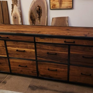 Start a Custom Order Oversized Industrial Rustic Ten Drawer Dresser image 7