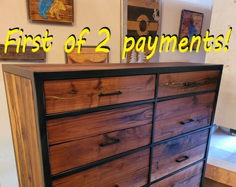 Start a Custom Order! - Oversized Industrial Rustic 8 Drawer Dresser - Handmade to Order ~~~~First of Two payments~~~~
