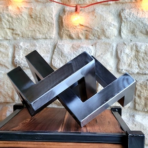 Made to Order! - Steel Infiniti/Infinity Cube Knot- Every piece Handmade in Colorado - Base Optional