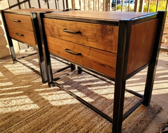 Handmade to Order - Farmhouse Industrial Nightstands REAL WOOD!!!