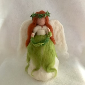 Mini Christmas Fairy Tree Topper for a small ot tabletop tree, Needle felt Waldorf inspired fairy.