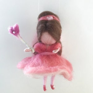 Little love fairy. Needle felted Valentines’s day gift. Little Fairy Ornament. Waldorf inspired.