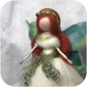 Mini Tree topper Magic Christmas Fairy, Needle felt Waldorf inspired fairy.