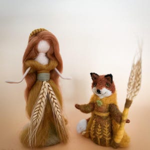 Tailtiu – Irish Goddess of Grain, Lady of the Wheat, Lughnasadh decor, Needle felt standing Figurine. Lammas altar. Harvest festival.