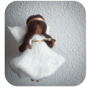 Needle Felted Angel Ornament: Wool and Silk Christmas Decor