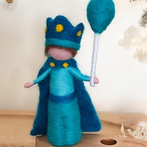 Birthday Prince for Grimm’s Ring – Needle Felted Custom Boy Figurine – Waldorf Birthday Decor – Personalizable