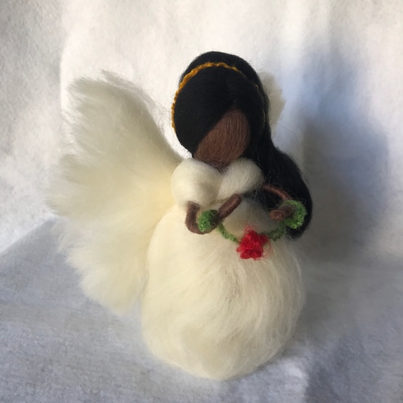 Small Angel Tree Topper for a Small Tree, Tabletop Dark