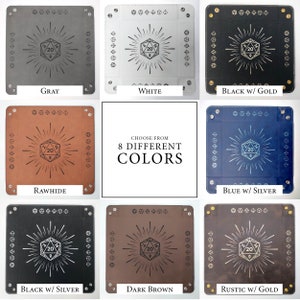 Choose from 8 different colors: gray, white, black with gold, rawhide, blue with silver, black with silver, dark brown, rustic brown with gold