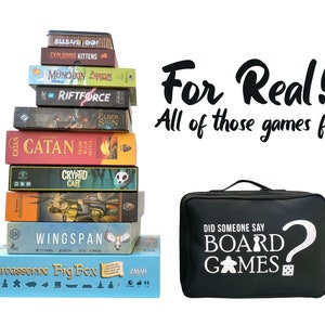 Board Game Travel Case | Modular Game Storage | Birthday Gift for Him | Organize 12+ Board Games + Expansions with Adjustable Padded Grid