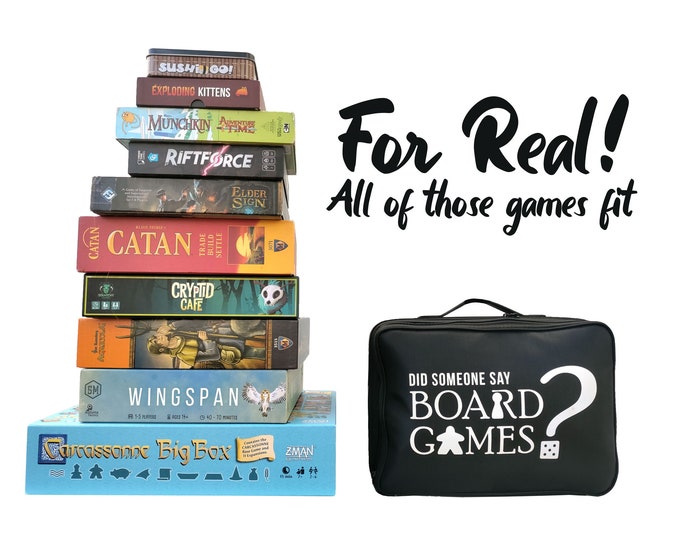 Board Game Travel Case | Modular Game Storage | Birthday Gift for Him | Organize 12+ Board Games + Expansions with Adjustable Padded Grid