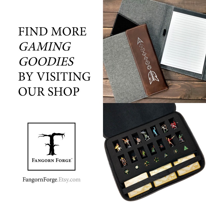 Find more gaming goodies by visiting our shop at FangornForge.Etsy.com RPG Journal and D&D Travel Case