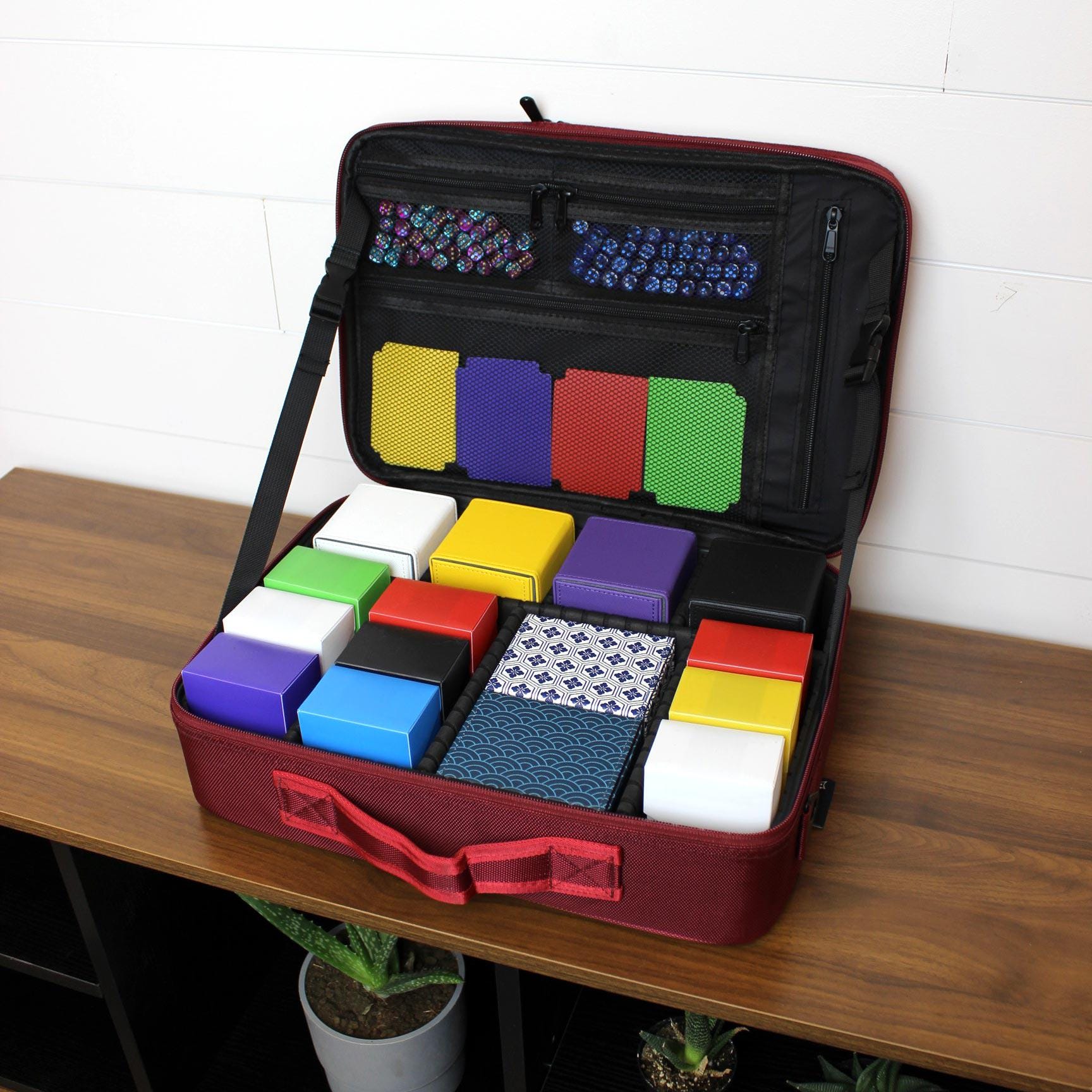 mtg card carrying bag ENHANCE Box Storage Case - Deck Holder Card Case Compatible with Magic MTG Cards , Card Games, Cards Against Humanity Protect your cards on the go Modular TCG Travel Case |