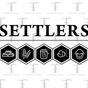 Settlers Digital Download | Tabletop Board Game SVG Design File for Laser Engraving, Cricut Die Cutting, Screenprinting, and Crafts