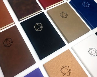 Leather Character Journal for Dungeons and Dragons | Dice Notebook for DnD Players and Dungeon Masters | D&D Campaign Game Accessory Gift