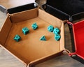 Leather Dice Tray: Foldable Velvet Hexagon RPG Rolling Tray