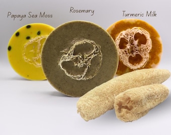 Handmade Loofah Soap – Farm-Grown Exfoliating Soap, Goat Milk