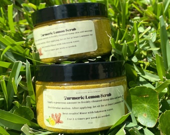 Turmeric Lemon Scrub-all natural, shea butter, dark underarms, dark inner thighs, acne spot, skin brightener