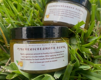 Turmeric Sea Moss Honey brightening scrub , 4 oz