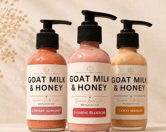 Goat Milk & Honey Shimmer Body Lotion | Hyaluronic Acid | Dry Skin Moisturizer | Aloe Vera  Body Lotion | 4 oz