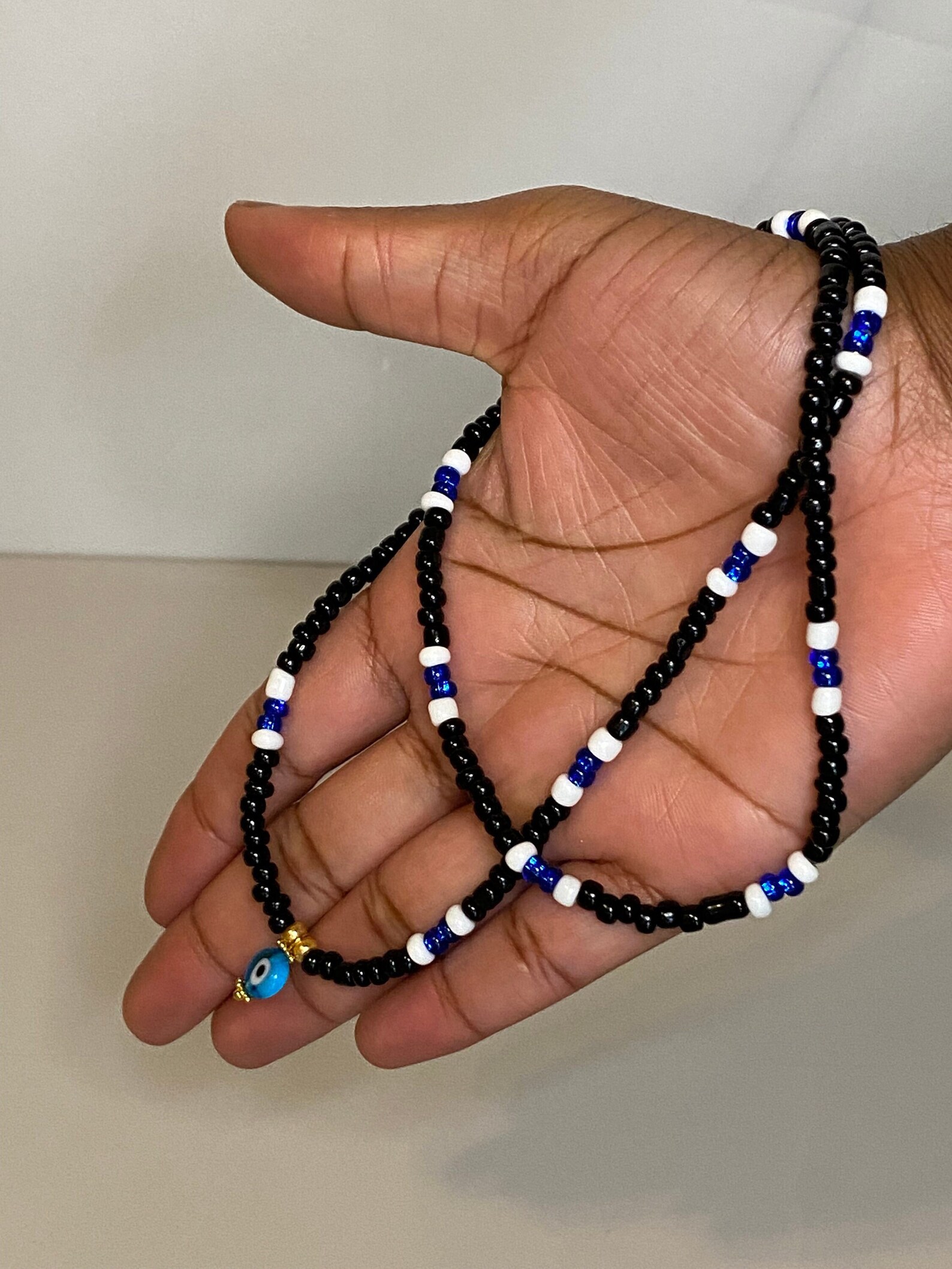Evil Eye Waist Bead Elastic single strand Healing waist bead | Etsy