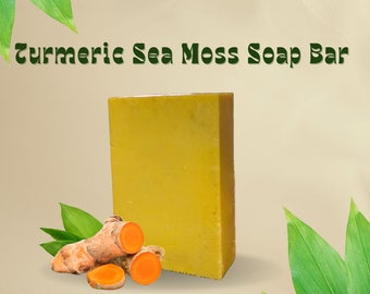 Turmeric seamoss bar- Skin evening, natural skincare, natural handmade soap