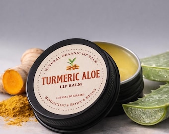 Bálsamo labial de cúrcuma y aloe vera para labios agrietados, labios de fumadores y labios secos - Bálsamo labial iluminador para labios oscuros