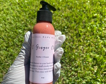 Rose & Ginger Cleanser-dark spot reducer, for acne prone skin, oil control, sensitive skin, eczema friendly