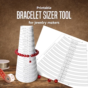 Armband Sizer Druckbares Werkzeug für Schmuckmacher, Armband Dorn, Armband Sizer Gauge, Schmuck Sizing Tool, A4, sofort download