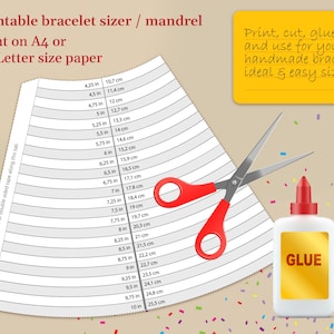 Printable Bracelet Sizer, Printable Bracelet Mandrel, Bracelet Sizer ...