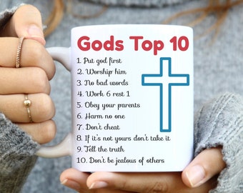 God's Top 10 Coffee Mug – Inspirational Bible Verse Gift