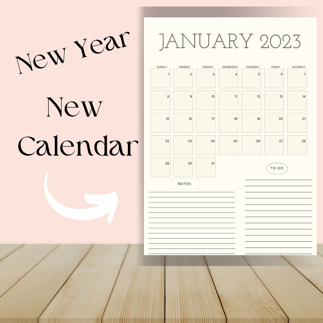 2023 printable calendar printable pdf monthly calendar etsy