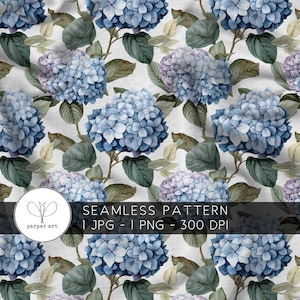 Hydrangea pattern watercolor Seamless Floral Pattern Instant download for commercial use