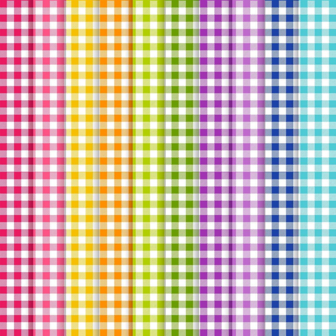 Colorful Tartan Pattern Plaid Digital Paper Tablecloth Paper Pack ...