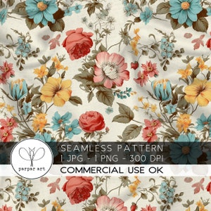 Padrão sem emenda de flores silvestres Download instantâneo para uso comercial OK