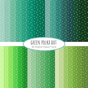 Polka dots digital paper green palette dotted paper instant download digital scrapbooking