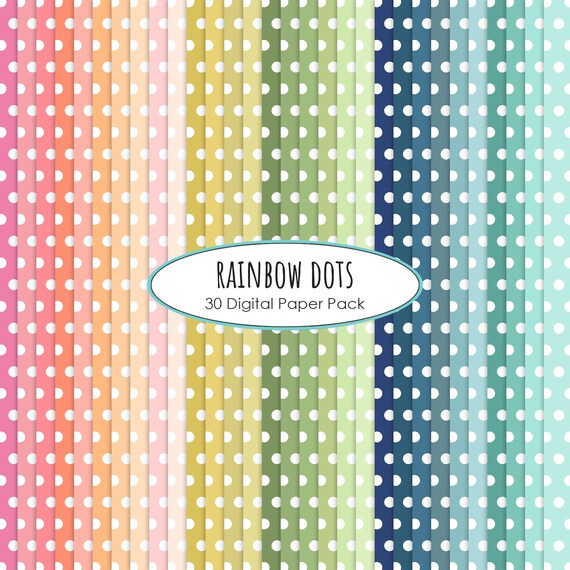 Tiny Polka Dot Digital Paper 100 Rainbow Colors Small Polka Dots Dotted  Bright Pastel Printable Scrapbook Papers Personal and Commercial Use 