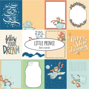 Le petit prince tags - little prince cards backgrounds instant download digital scrapbooking