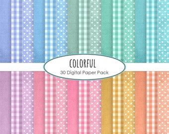 Kleurrijke achtergrond Digitaal papierpakket Dots digitale scrapbooking direct downloaden