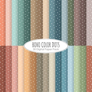 Polka Dots Boho colori carta digitale punteggiata carta scrapbooking stampabile download immediato