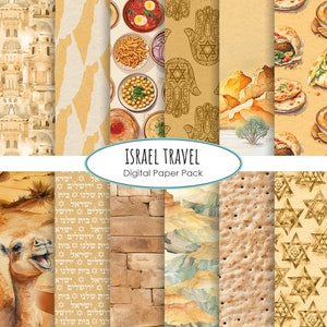 Pacchetto cartaceo digitale per le vacanze in Israele. Documento di viaggio Download istantaneo