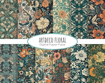 Art Deco Digital Paper naadloze patronen instant download retro art deco digitale scrapbooking
