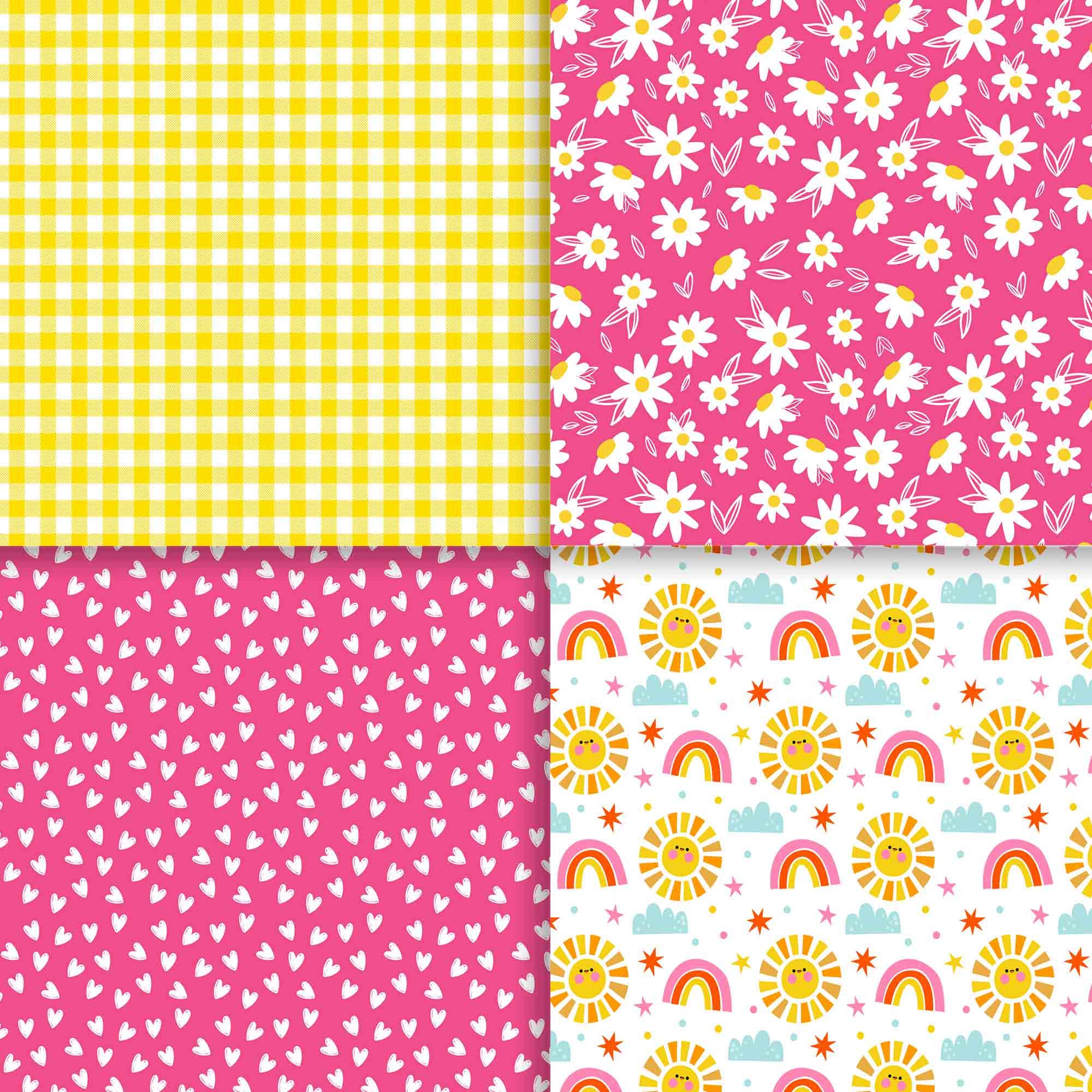 Colorful Digital Paper Pack Summer Pattern Digital Scrapbooking Instant ...